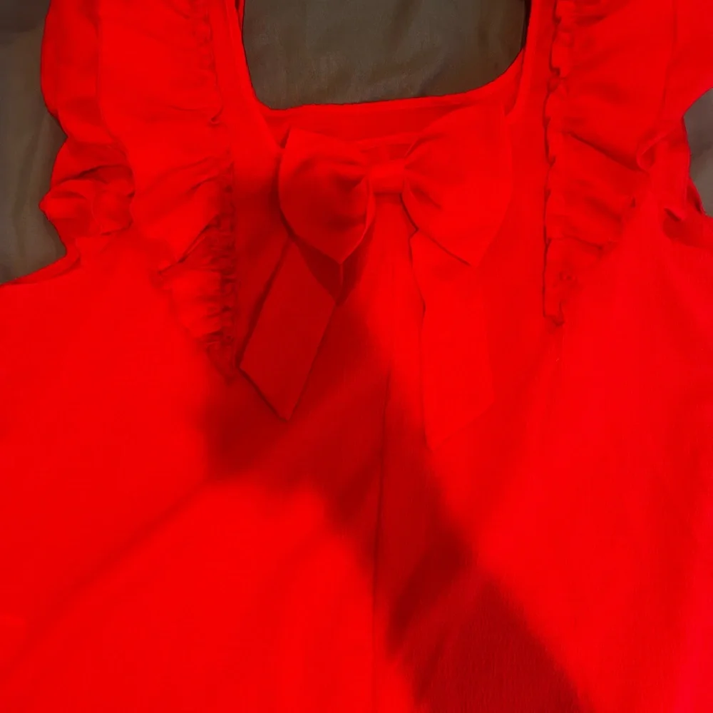 SHEIN Red Ruffle Blouse - Picture 2 of 3